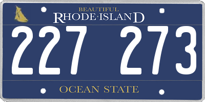RI license plate 227273