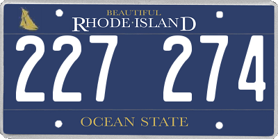 RI license plate 227274