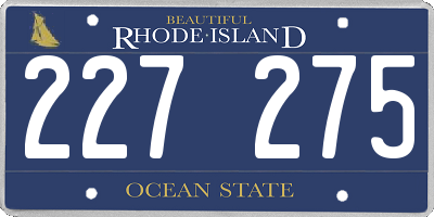 RI license plate 227275