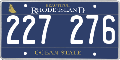 RI license plate 227276