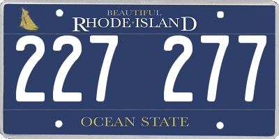 RI license plate 227277