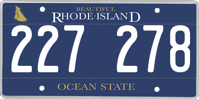 RI license plate 227278