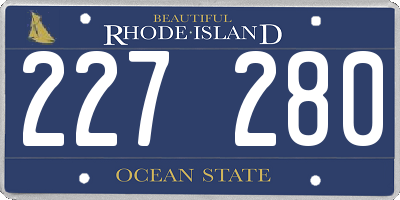 RI license plate 227280