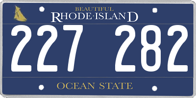 RI license plate 227282