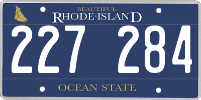 RI license plate 227284