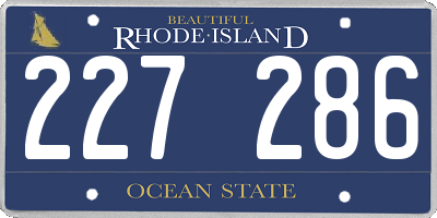 RI license plate 227286