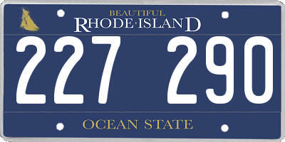 RI license plate 227290