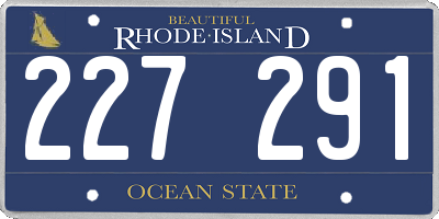 RI license plate 227291