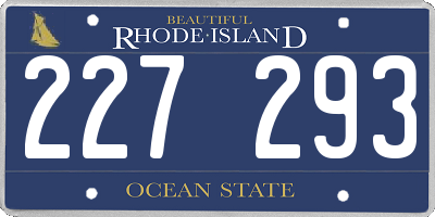 RI license plate 227293