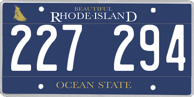 RI license plate 227294