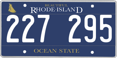 RI license plate 227295