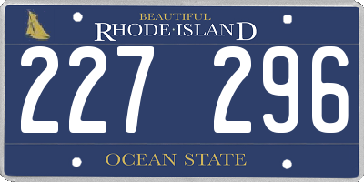 RI license plate 227296