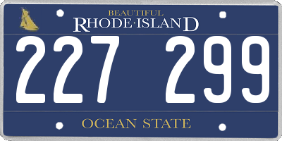 RI license plate 227299
