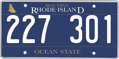 RI license plate 227301
