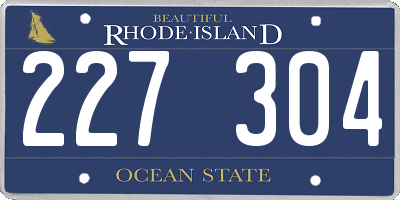 RI license plate 227304