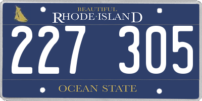 RI license plate 227305