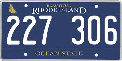 RI license plate 227306