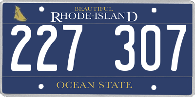 RI license plate 227307