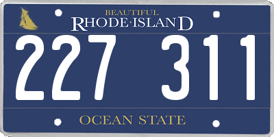 RI license plate 227311