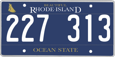 RI license plate 227313
