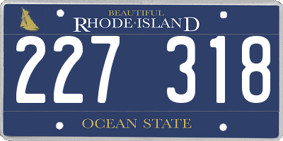 RI license plate 227318