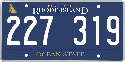 RI license plate 227319