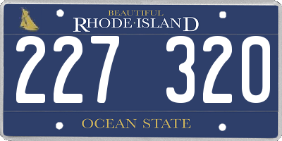 RI license plate 227320