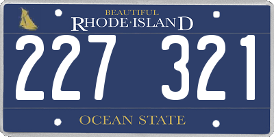 RI license plate 227321