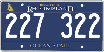 RI license plate 227322