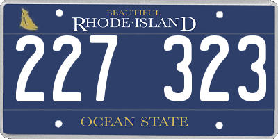 RI license plate 227323