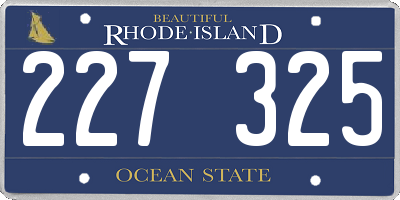 RI license plate 227325