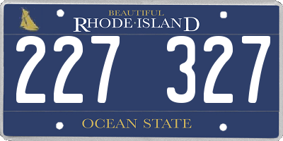 RI license plate 227327