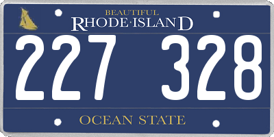 RI license plate 227328