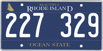 RI license plate 227329