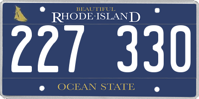 RI license plate 227330