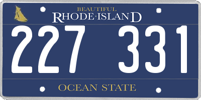 RI license plate 227331