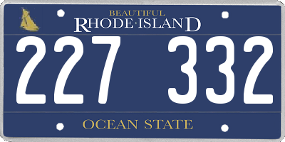RI license plate 227332
