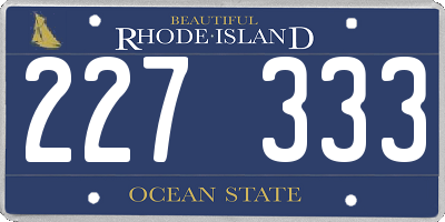RI license plate 227333