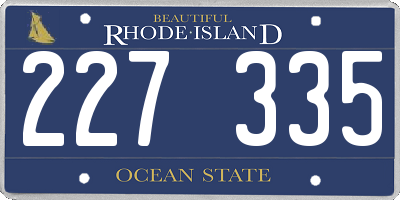 RI license plate 227335
