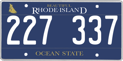 RI license plate 227337