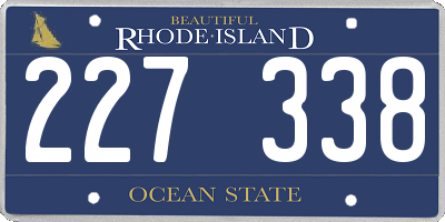 RI license plate 227338