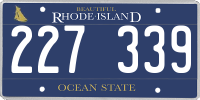 RI license plate 227339