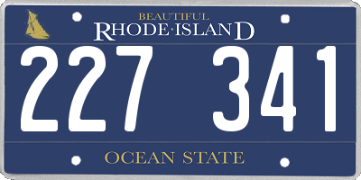 RI license plate 227341