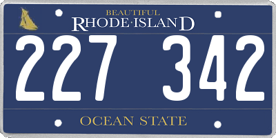 RI license plate 227342