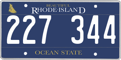 RI license plate 227344