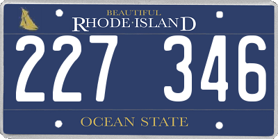 RI license plate 227346