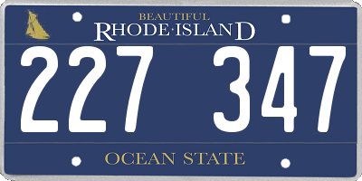 RI license plate 227347