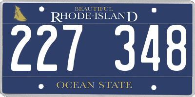 RI license plate 227348