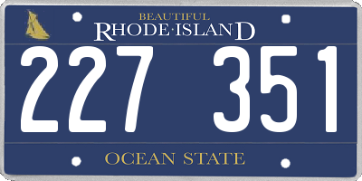 RI license plate 227351