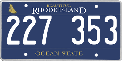 RI license plate 227353